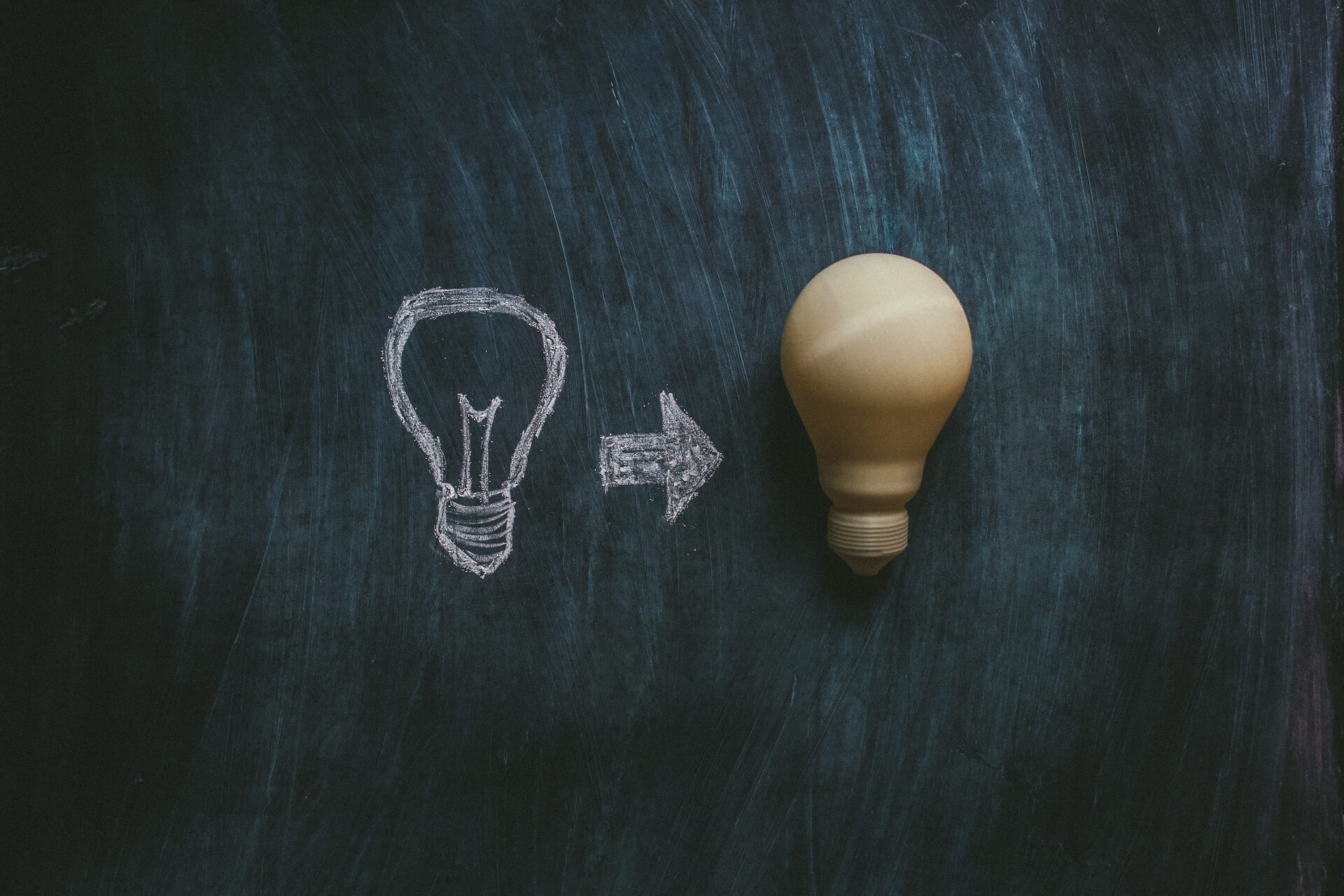 Chalk-drawn lightbulb becoming a 3D printed object — creation and making